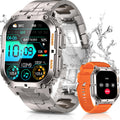 PODOEIL Military Smart Watches for Men(Answer and Dial Calls) 1.96" AMOLED Rugged Tactical Watch with IP68 Waterproof 100 Sports Modes Step Counter Smartwatch for Android iOS