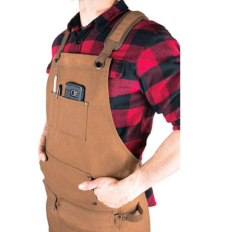 Heavy-Duty Waxed Canvas Gardening Apron with Custom Logo