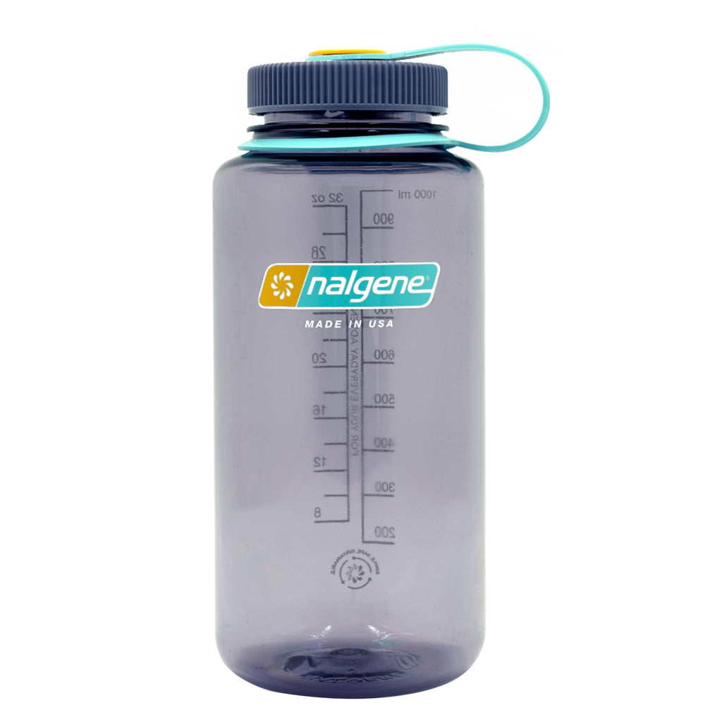 Nalgene Sustain Tritan BPA-Free Water Bottle Made with Material Derived from 50% Plastic Waste 32 OZ Wide Mouth Aubergine