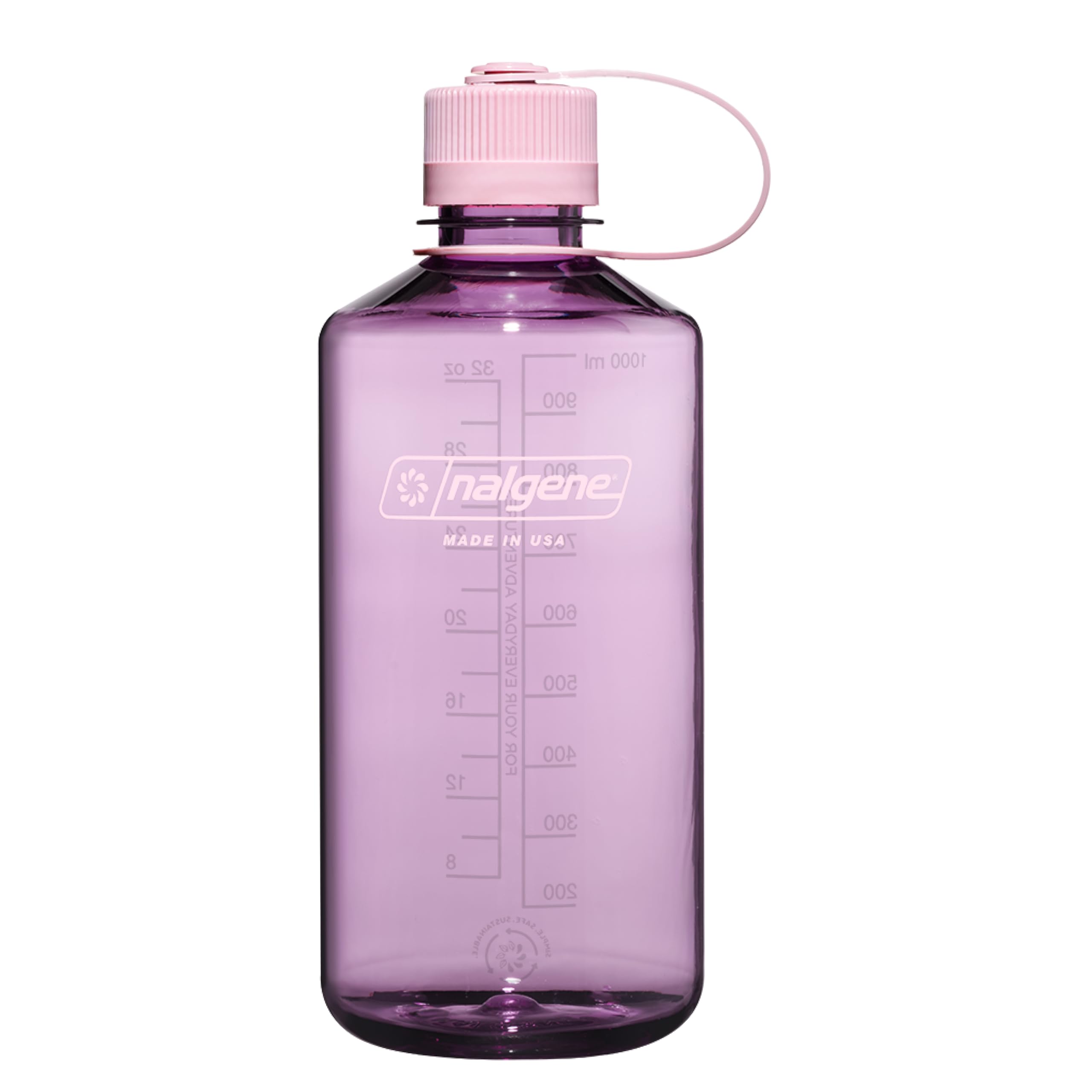 Nalgene Sustain Tritan BPA-Free Water Bottle Made with Material Derived from 50% Plastic Waste 32 OZ Narrow Mouth Cherry Blossom