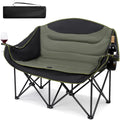 UBALANCE Double Camping Chair - Oversized Two Person Camp Chair with 650 lb. Load Capacity - Army Green - Ideal Camping Gear for Outdoor Adventures