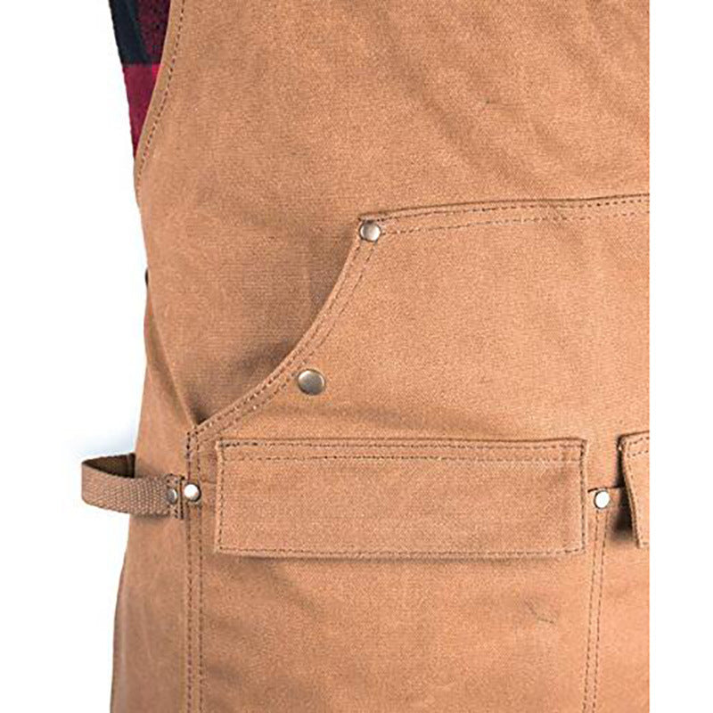 Heavy-Duty Waxed Canvas Gardening Apron with Custom Logo