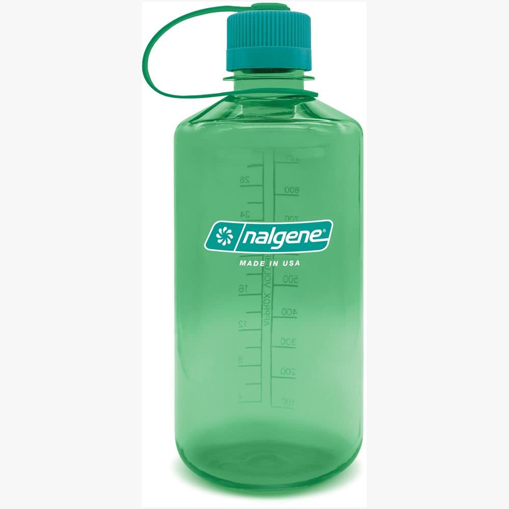 Nalgene Sustain Tritan BPA-Free Water Bottle Made with Material Derived from 50% Plastic Waste 32 OZ Narrow Mouth Parrott Green
