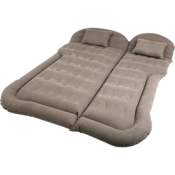 Wakeman Inflatable Mattress - Car Air Mattress for SUV or Tent with Aux Outlet Pump and 2 Inflatable Pillows - Car Camping Gear Outdoors (Gray)