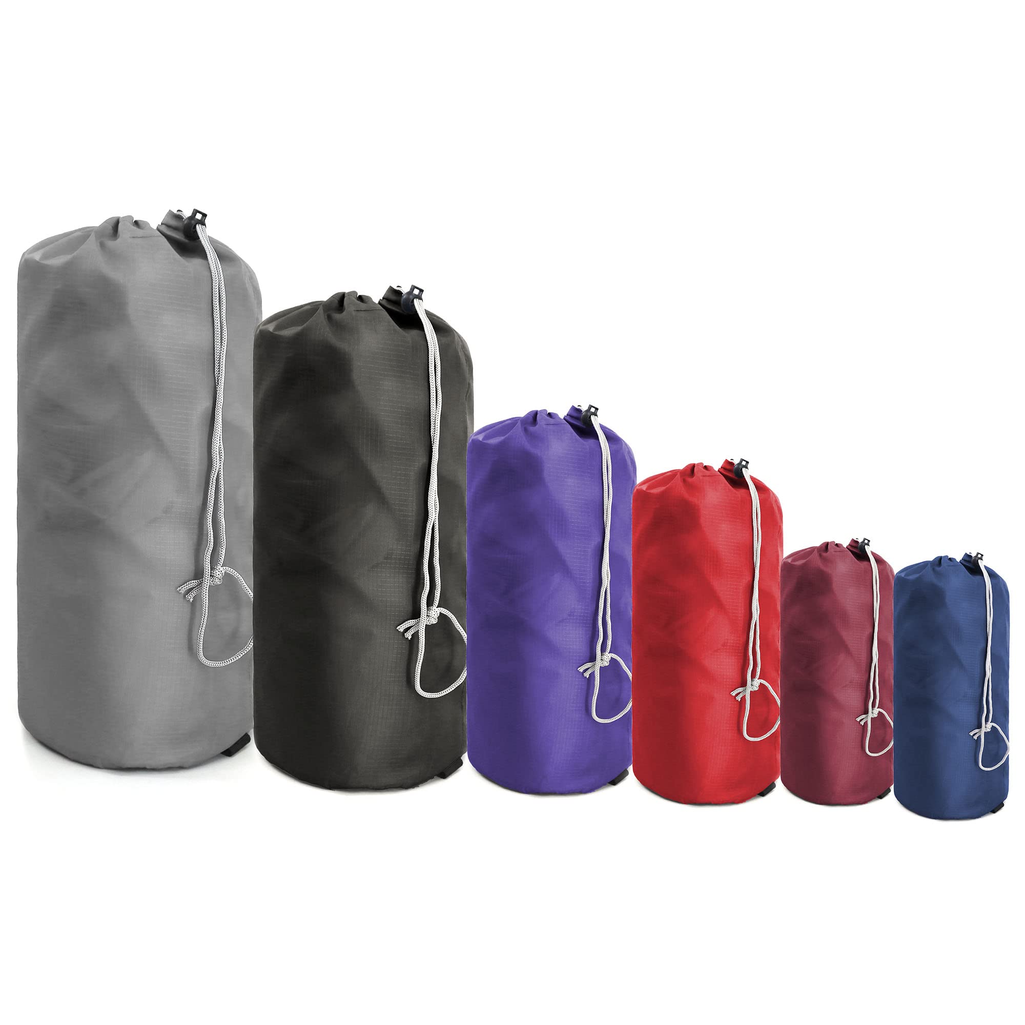 BeeGreen Stuff-Sacks-for-Backpacking 6 Pack with Dust Flap Ditty Bags Bulk for Outdoor Products Camping Gear Travel Drawstring Bags Foldable Lightweight