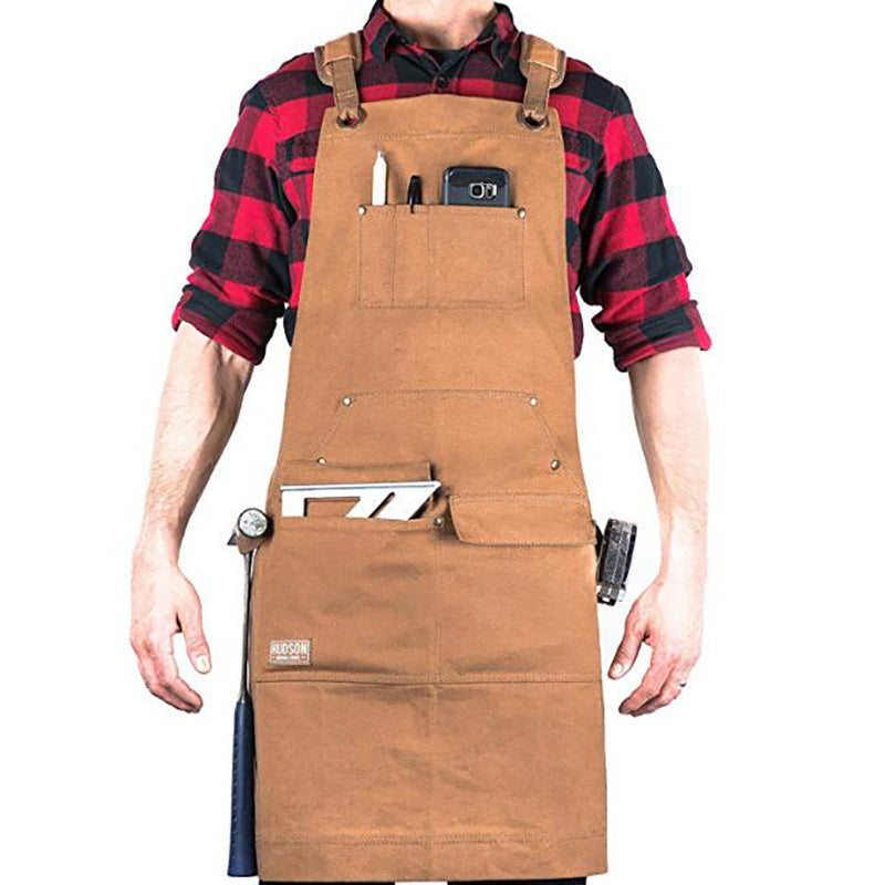 Heavy-Duty Waxed Canvas Gardening Apron with Custom Logo