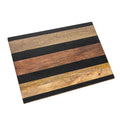 Bloomingville Rectangular Mango Wood Cheese and Cutting Board with Stripes Natural and Black
