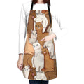 Perinsto Cute Alpacas Waterproof Apron With 2 Pockets Kitchen Chef Aprons Bibs For Cooking Baking Painting Gardening Grooming