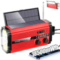 QAUYYW Emergency Crank Weather AM/FM Radio with 2 Solar Panels Weather Radio Portable Radio 5 Charging Modes SOS Siren 3 ModesFlashlightCell Phone ChargerReading Light (Red)