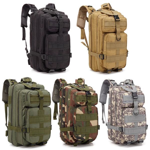 Color: Army Green - Outdoor Camping Tactical Bag training Equipment Backpack 30L Large Capacity Mountaineering Bag Camping Waterproof 3D Backpack