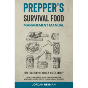 Prepper’s Survival Food Management Manual: How to Stockpile Food & Water Safely – Meal Plans, Menus, Long-Term Storage Tips & Prepper’s Pantry Recipes – Paperback