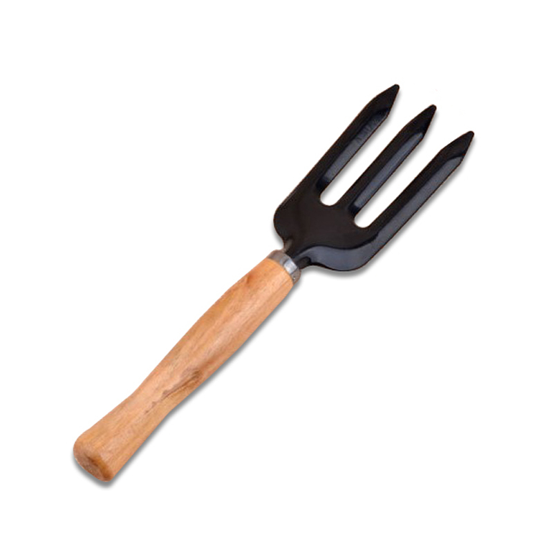 3Pcs Garden Hand Tools Set Iron Gardening Shovel Spade Rake Trowel Wood Handle - Image 3