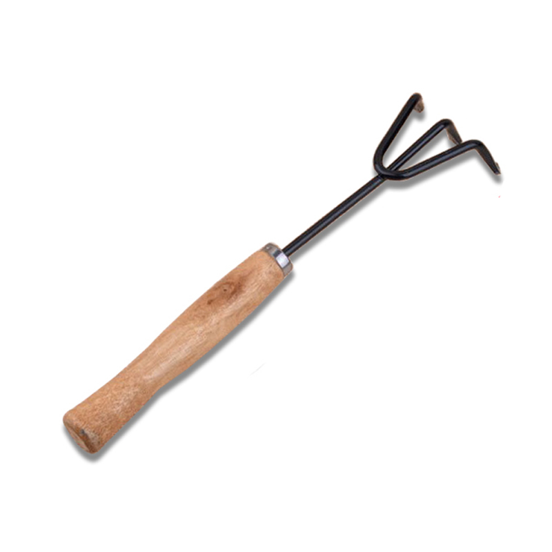 3Pcs Garden Hand Tools Set Iron Gardening Shovel Spade Rake Trowel Wood Handle - Image 4