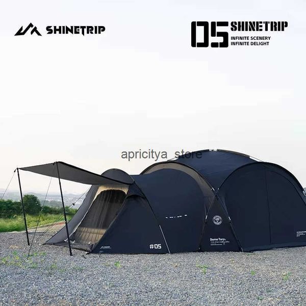 ShineTrip Outdoor Tent PU3000MM Waterproof Silver Coating Camping Sunshade Dome Tent Dome Rain Tent Sunshine Self Driving Q250423