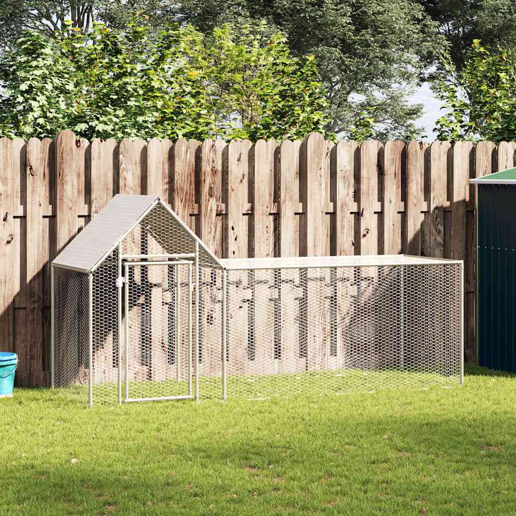 Chicken Coop 9.8'x3.3'x4.9'Galvanized Steel