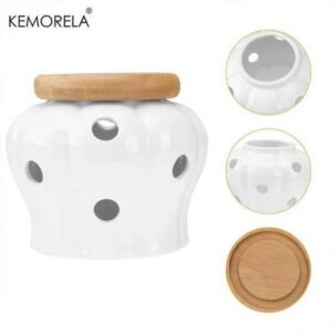 Ceramic Pickle Storage Jar with Cover Freshness Keeper for Kitchen – Garlic Onion Lemon – Airtight Food Storage Container Y251126