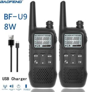 2PCS/4PCS Baofeng BF-U9 Mini Walkie Talkie UHF USB Charger FM VOX NOAA Flashlight Portable Ham Radios BF-T8 For Hunting M251210