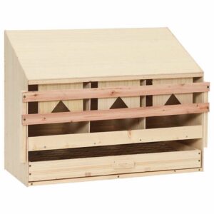 Chicken Laying Nest 3 Compartments 28.3″x13″x21.3″ Solid Pine Wood