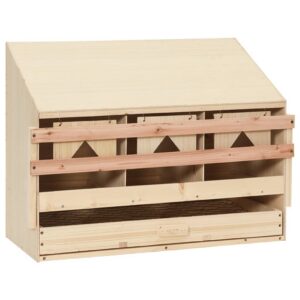 Chicken Laying Nest 3 Compartments 28.3″x13″x21.3″ Solid Pine Wood