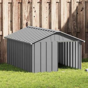 Dog House Gray 45.9″x60.2″x32.1″ Galvanized Steel