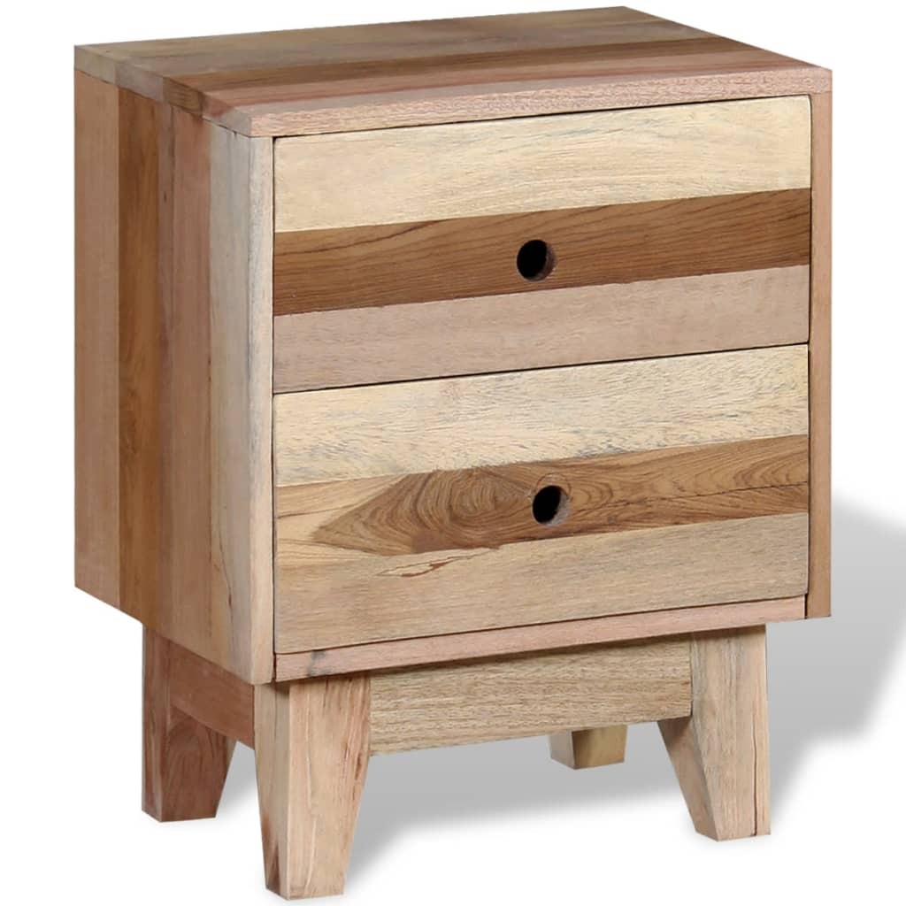Bedside Cabinet Solid Reclaimed Wood - Image 2
