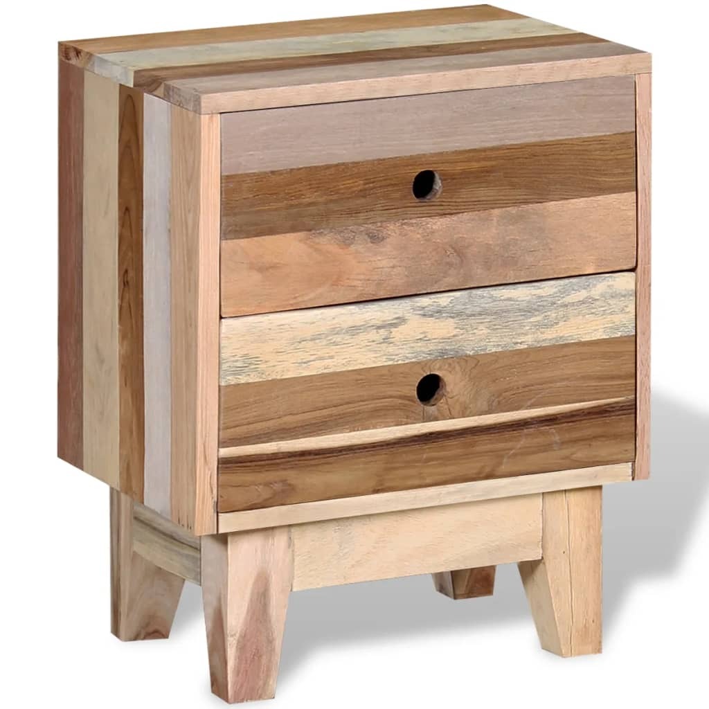 Bedside Cabinet Solid Reclaimed Wood - Image 3