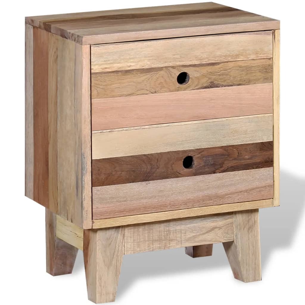 Bedside Cabinet Solid Reclaimed Wood - Image 4