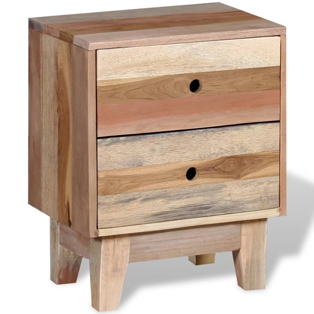 Bedside Cabinet Solid Reclaimed Wood - Image 5