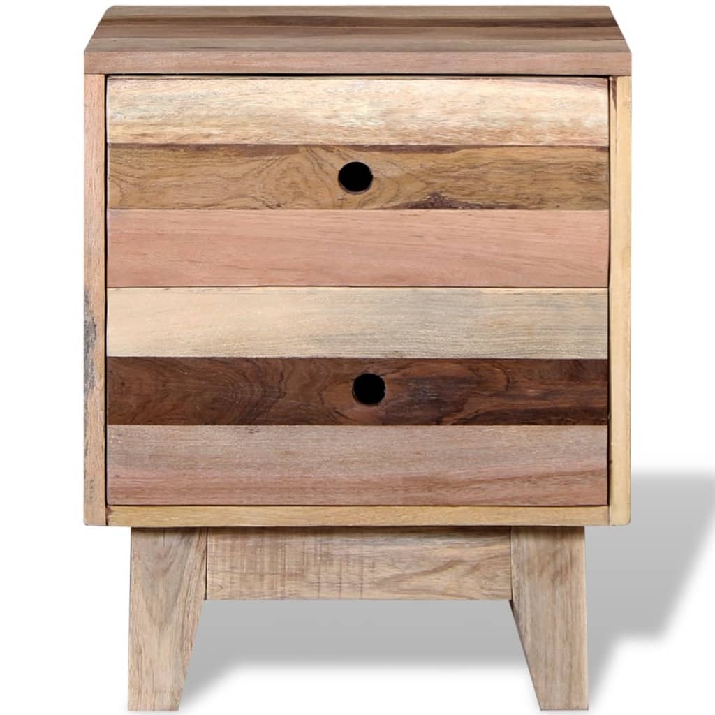 Bedside Cabinet Solid Reclaimed Wood - Image 6