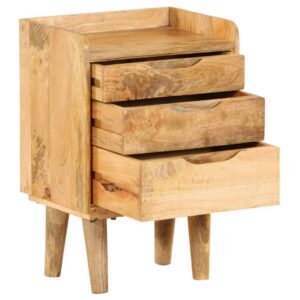 Bedside Cabinet Solid Mango Wood 15.7″x11.8″x23.4