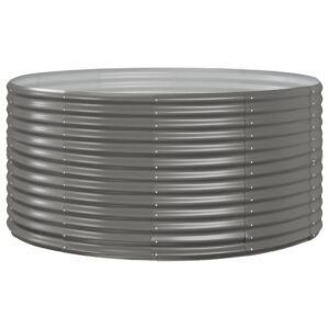 Garden Raised Bed Gray 55.1″x55.1″x26.8″ Galvanized Steel