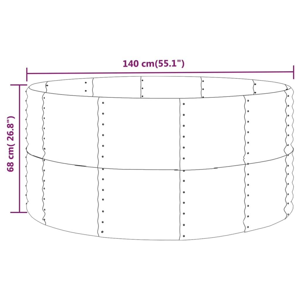 Garden Raised Bed Gray 55.1"x55.1"x26.8" Galvanized Steel - Image 4