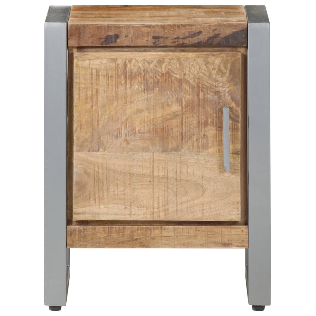 Bedside Cabinet 15.7"x11.8"x19.7" Rough Mango Wood - Image 2