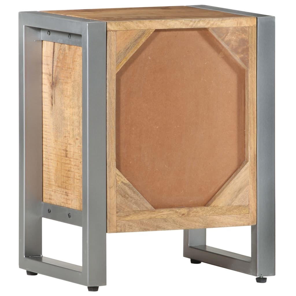 Bedside Cabinet 15.7"x11.8"x19.7" Rough Mango Wood - Image 4