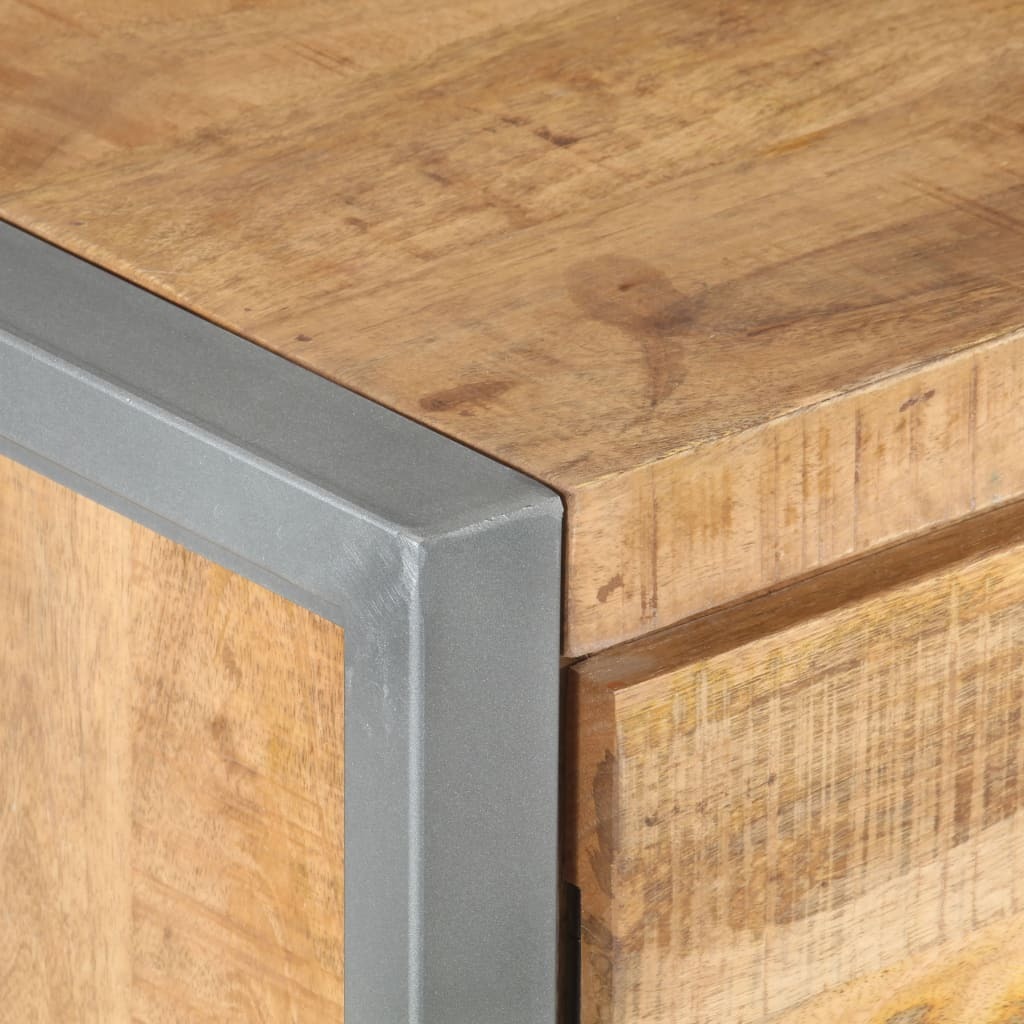 Bedside Cabinet 15.7"x11.8"x19.7" Rough Mango Wood - Image 5