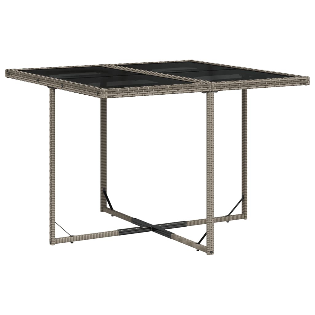 5 Piece Patio Dining Set with Cushions Gray Poly Rattan - Image 4