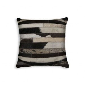 18″ Black and White Cowhide Throw Pillow