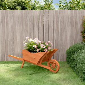 Wheelbarrow Planter 50.4″x17.9″x16.9″ Solid Wood Fir