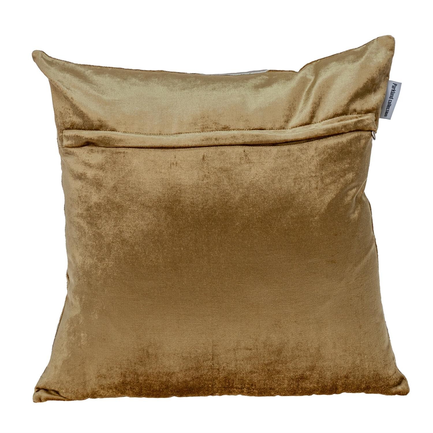18 X 18 Gold Abstract Velvet Throw Pillow - Image 3