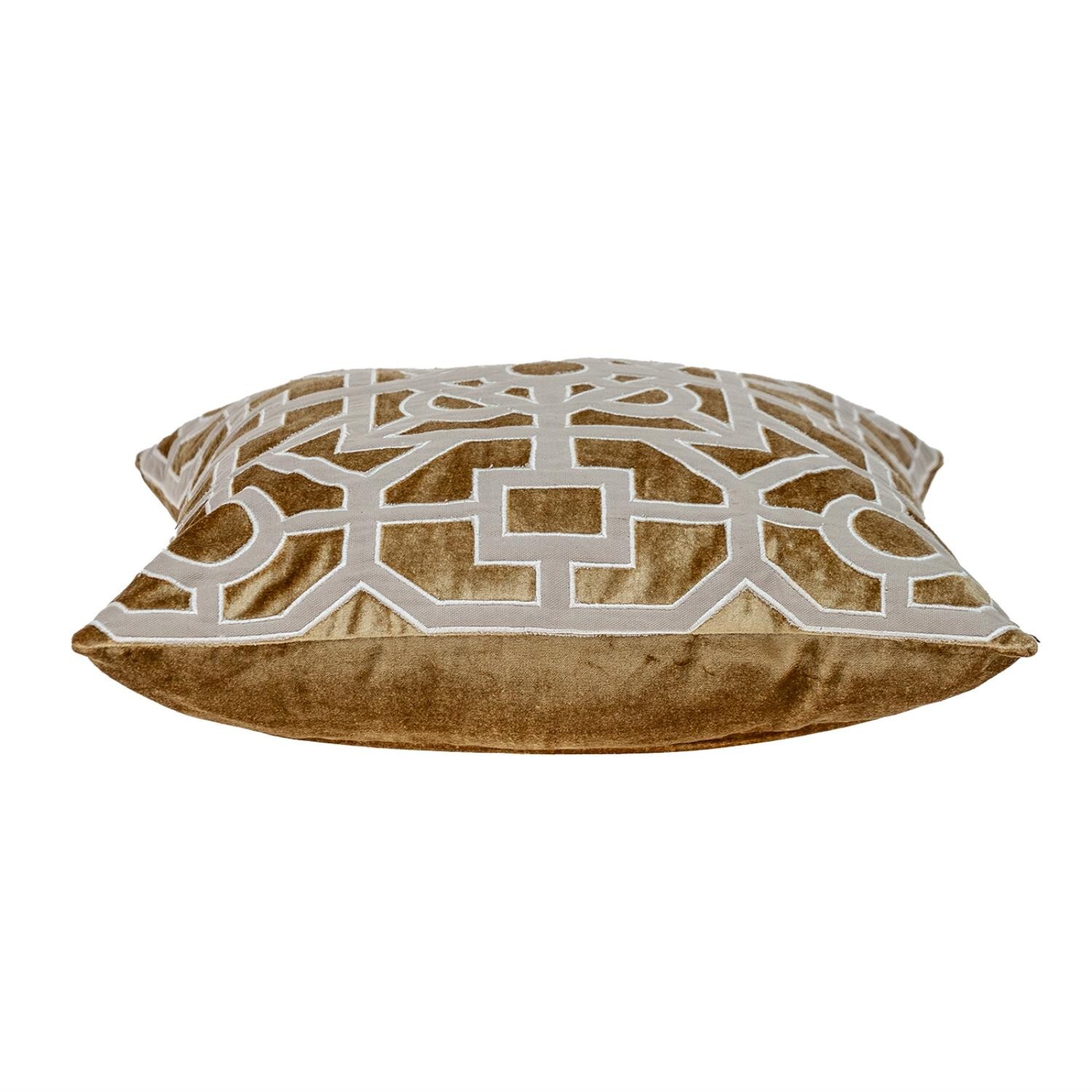 18 X 18 Gold Abstract Velvet Throw Pillow - Image 4