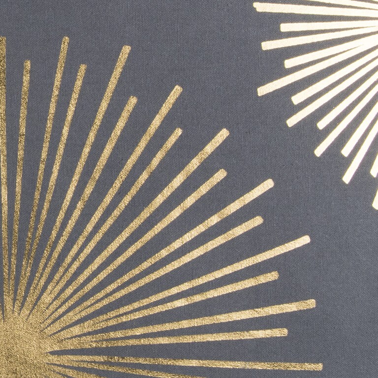 20" Gray and Gold Fireworks Cotton Throw Pillow - Image 3