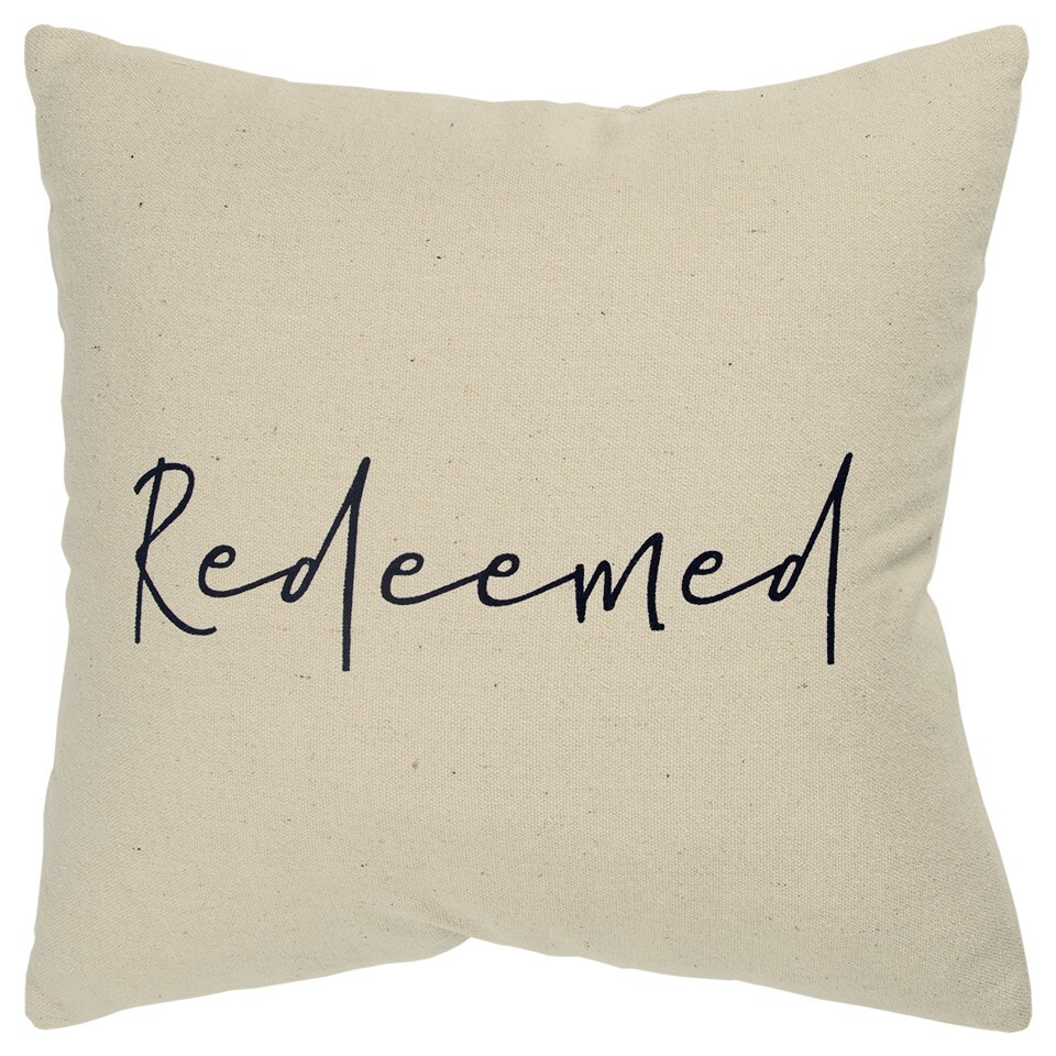 Black Taupe Canvas Redeemed Throw Pillow - Image 2