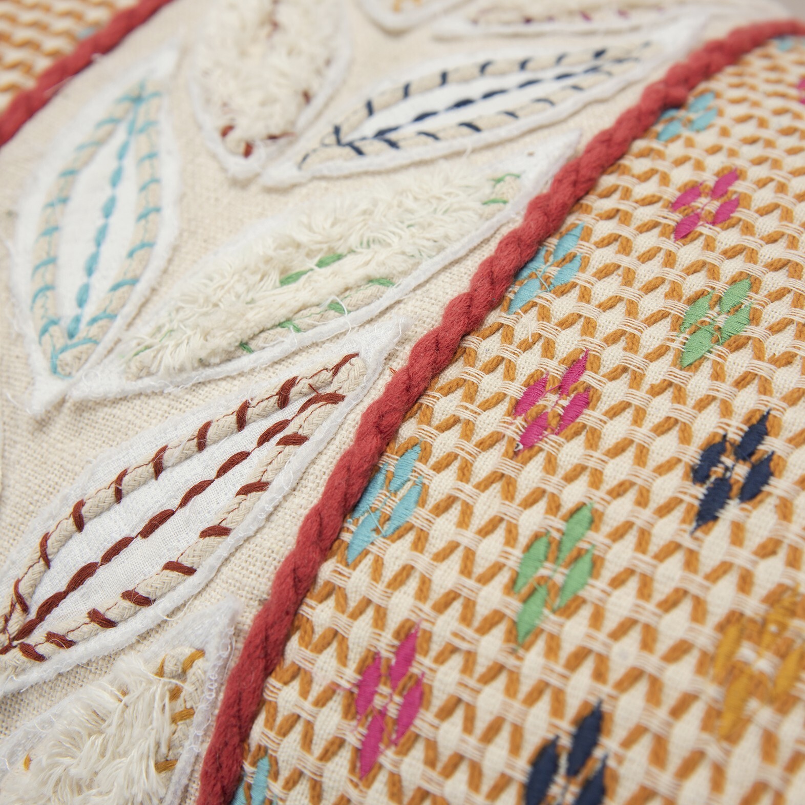 Multicolored Ornate Panel Lumbar Pillow - Image 3