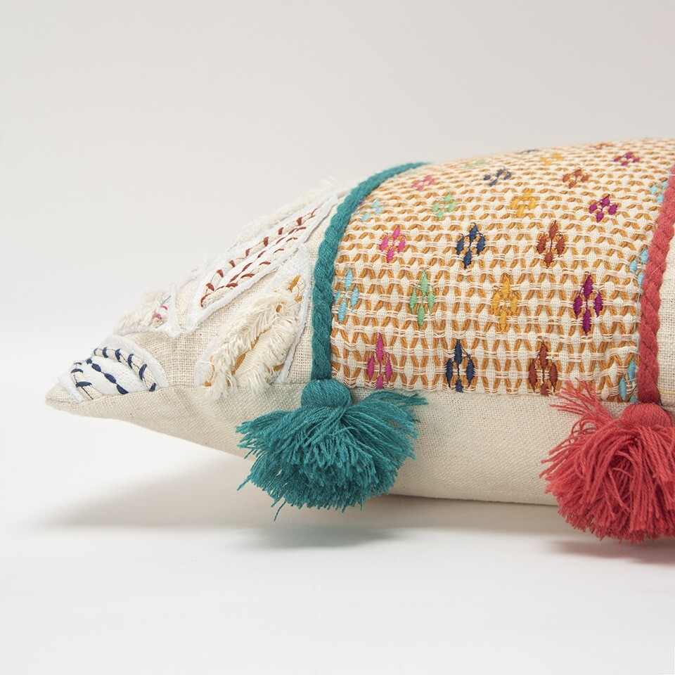 Multicolored Ornate Panel Lumbar Pillow - Image 5