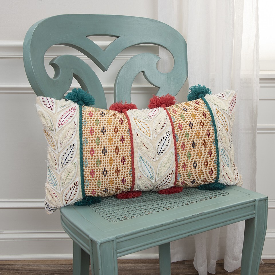 Multicolored Ornate Panel Lumbar Pillow - Image 6