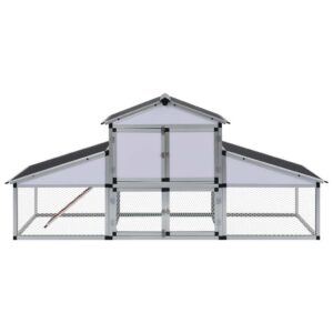 Chicken Coop with Runs and Nest Box Aluminum