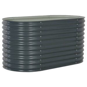 Garden Raised Bed 63″x31.5″x31.9″ Galvanized Steel Gray