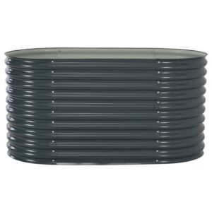 Garden Raised Bed 63″x31.5″x31.9″ Galvanized Steel Gray
