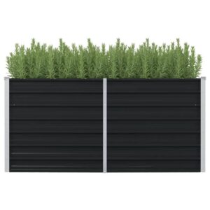 Raised Garden Bed Anthracite 63″x31.5″x30.3″ Galvanized Steel