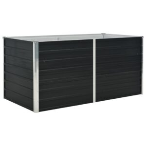 Raised Garden Bed Anthracite 63″x31.5″x30.3″ Galvanized Steel
